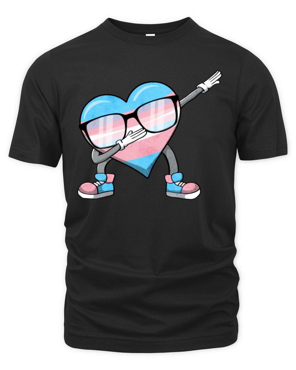 Transgender Pride Trans Flag Dabbing Heart Sublte Organic Unisex T-shirt