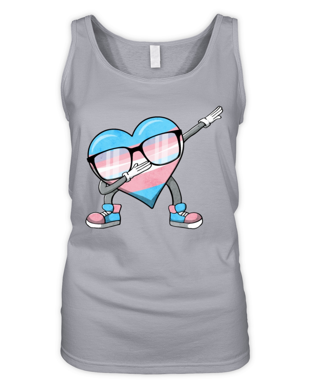 Transgender Pride Trans Flag Dabbing Heart Sublte Organic Women's Tank Top