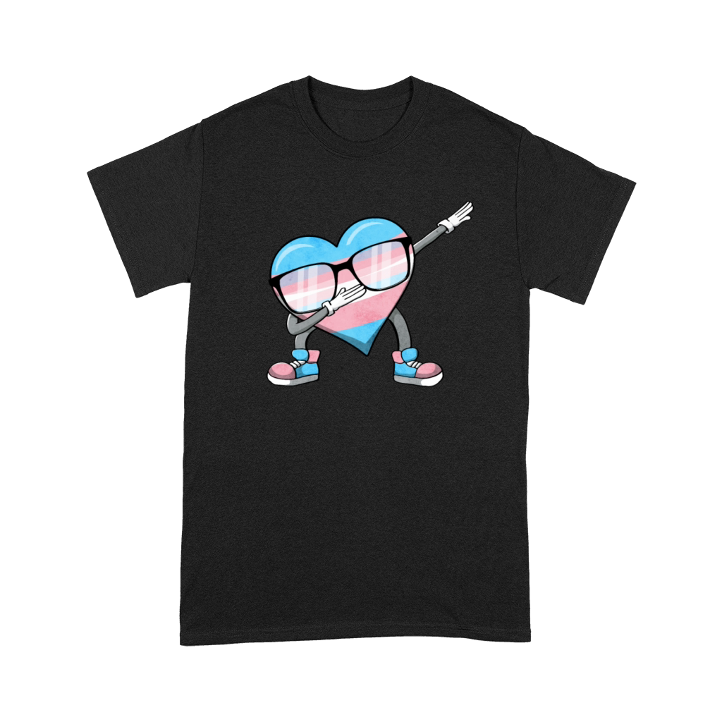Transgender Pride Trans Flag Dabbing Heart Sublte Premium T-shirt