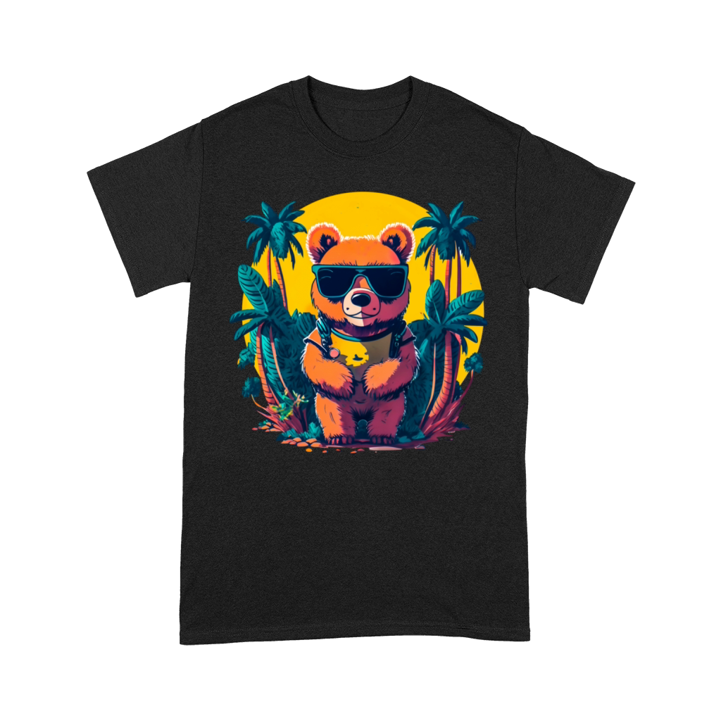 Vintage Retro Bear On Holidays Comic Style Premium T-shirt