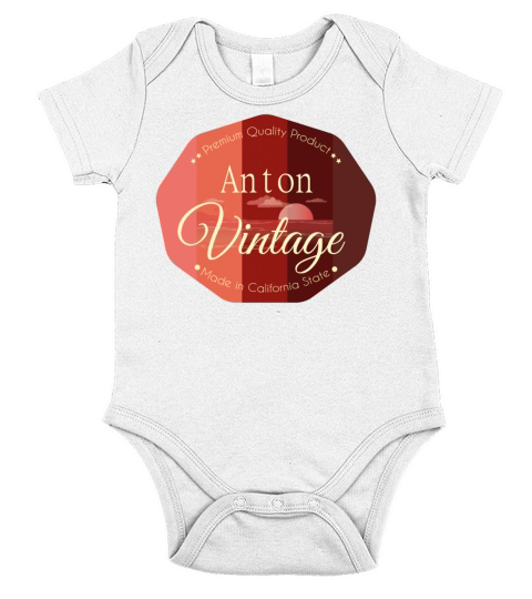Anton First Name Vintage Design Short Sleeve Baby One-Piece