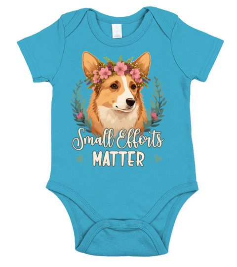 Small Efforts Matter Border Collie Dog Positive Af Short Sleeve Baby One-Piece
