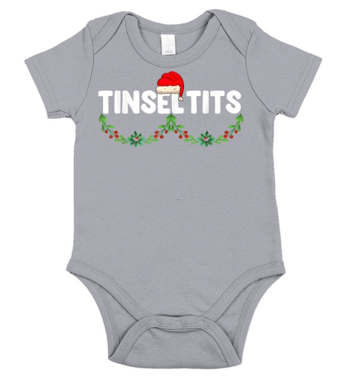 Tinsel Tits Funny Couple Christmas Jingle Balls Short Sleeve Baby One-Piece