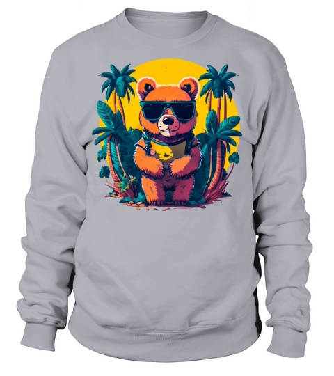 Vintage Retro Bear On Holidays Comic Style Sweatshirt Unisex