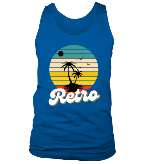 Retro vintage shirt with beach and sun tshirts Tank Top Unisex