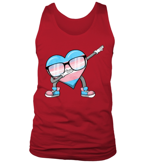Transgender Pride Trans Flag Dabbing Heart Sublte Tank Top Unisex