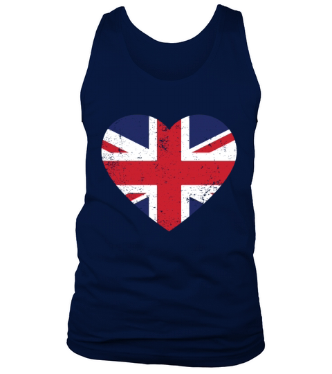 UK Flag Shirt Heart - Brittish Shirt Tank Top Unisex