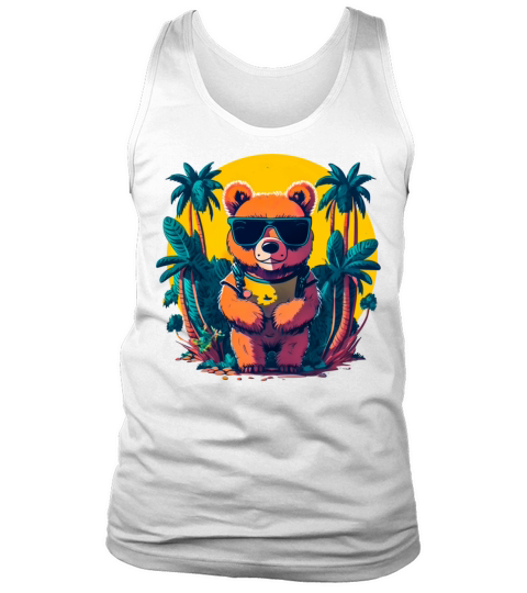 Vintage Retro Bear On Holidays Comic Style Tank Top Unisex