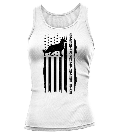 German Shepherd Dad Vintage American Flag Patrioti Tank top Woman