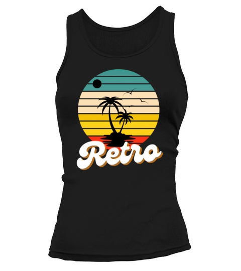 Retro vintage shirt with beach and sun tshirts Tank top Woman