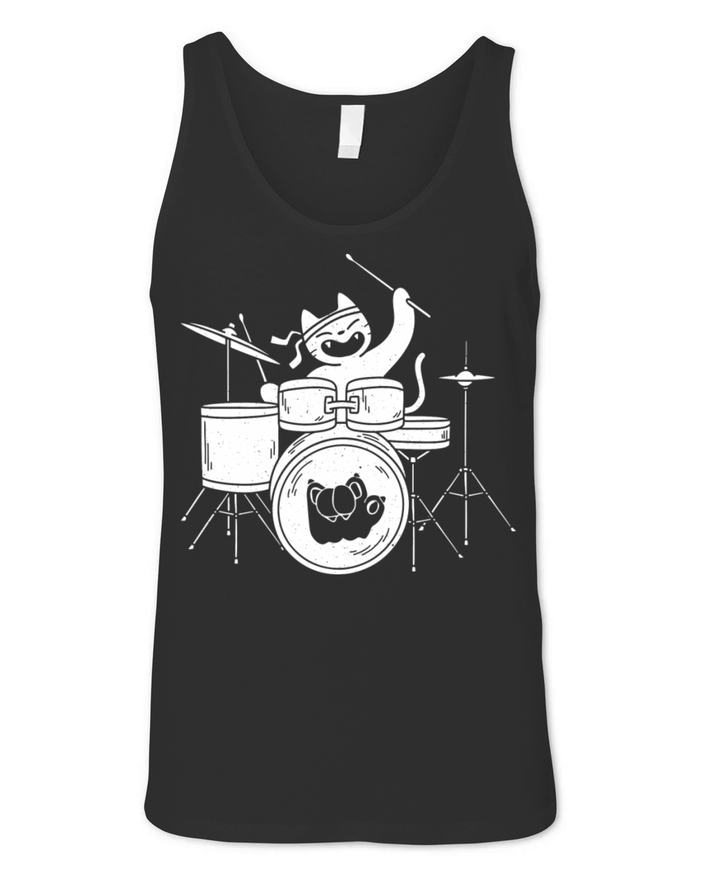 Cat on the Drums Unisex Jersey Tank