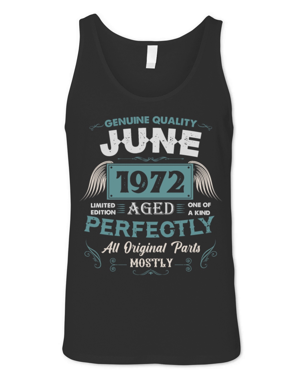 June 1972 Vintage Birthday Present Unisex Jersey Tank