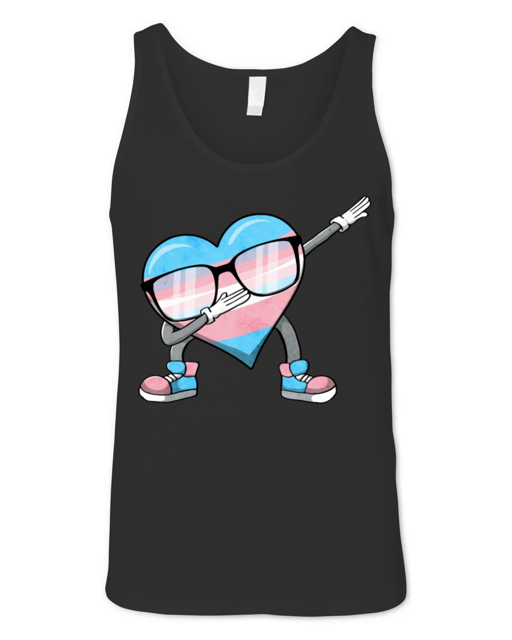 Transgender Pride Trans Flag Dabbing Heart Sublte Unisex Jersey Tank