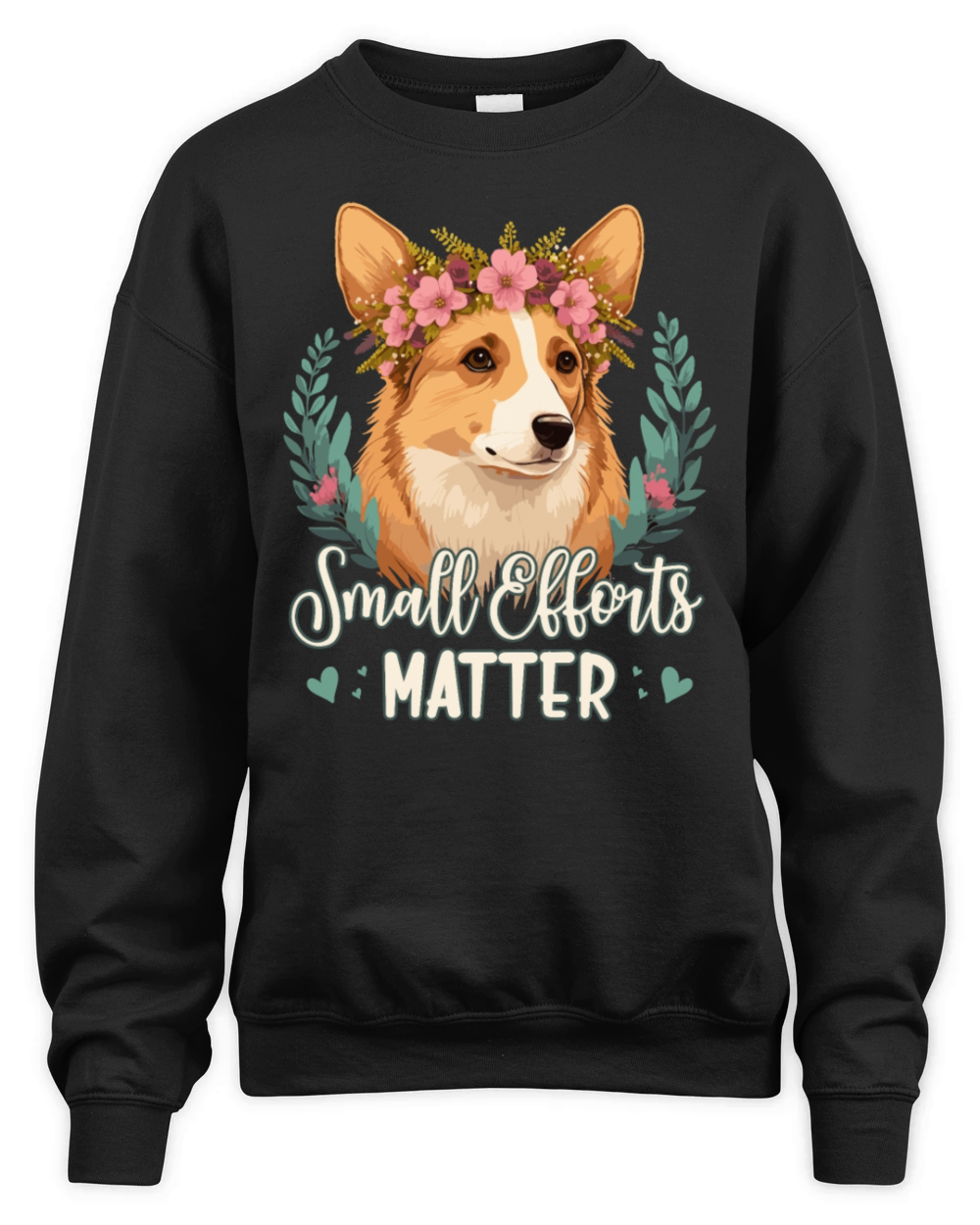 Small Efforts Matter Border Collie Dog Positive Af Unisex Premium Crewneck Sweatshirt