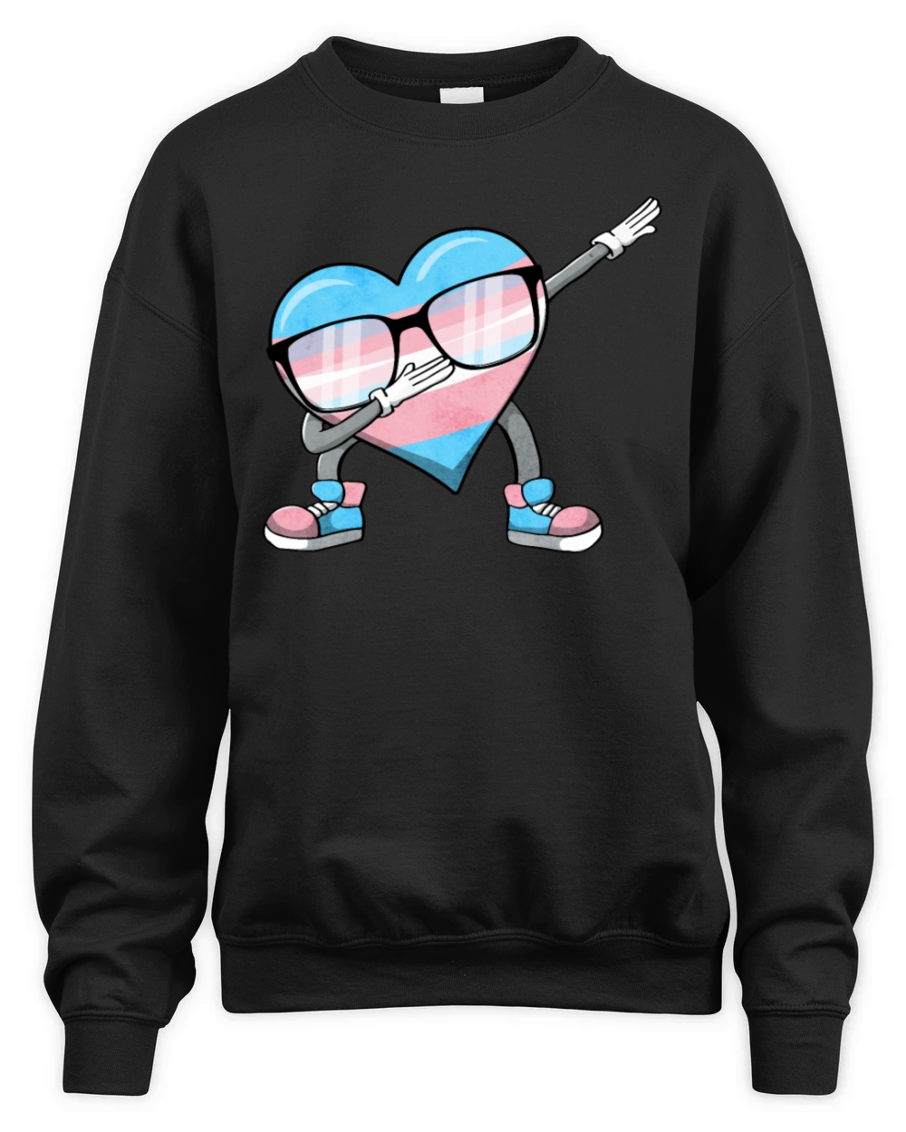 Transgender Pride Trans Flag Dabbing Heart Sublte Unisex Premium Crewneck Sweatshirt