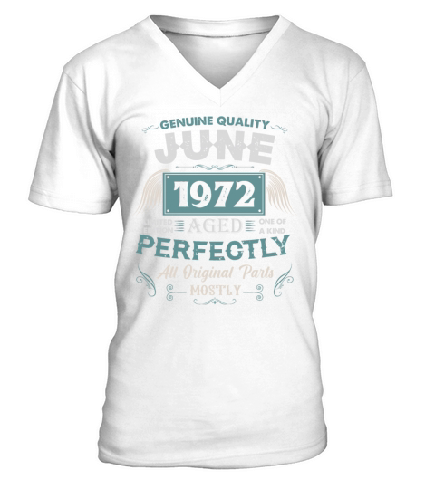June 1972 Vintage Birthday Present V-Neck T-shirt