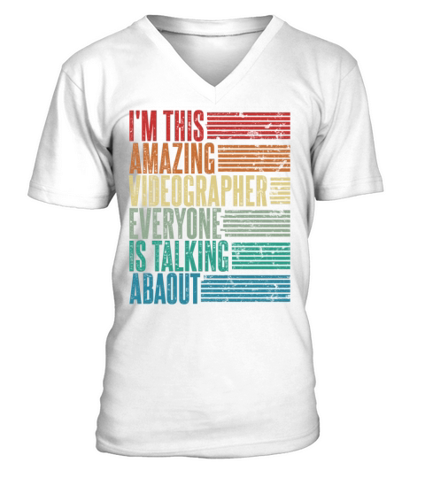 Vintage Videographer Profession Gift Retro V-Neck T-shirt