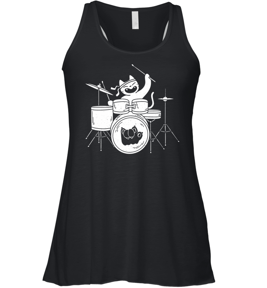 Cat on the Drums Women's Flowy Tank Top
