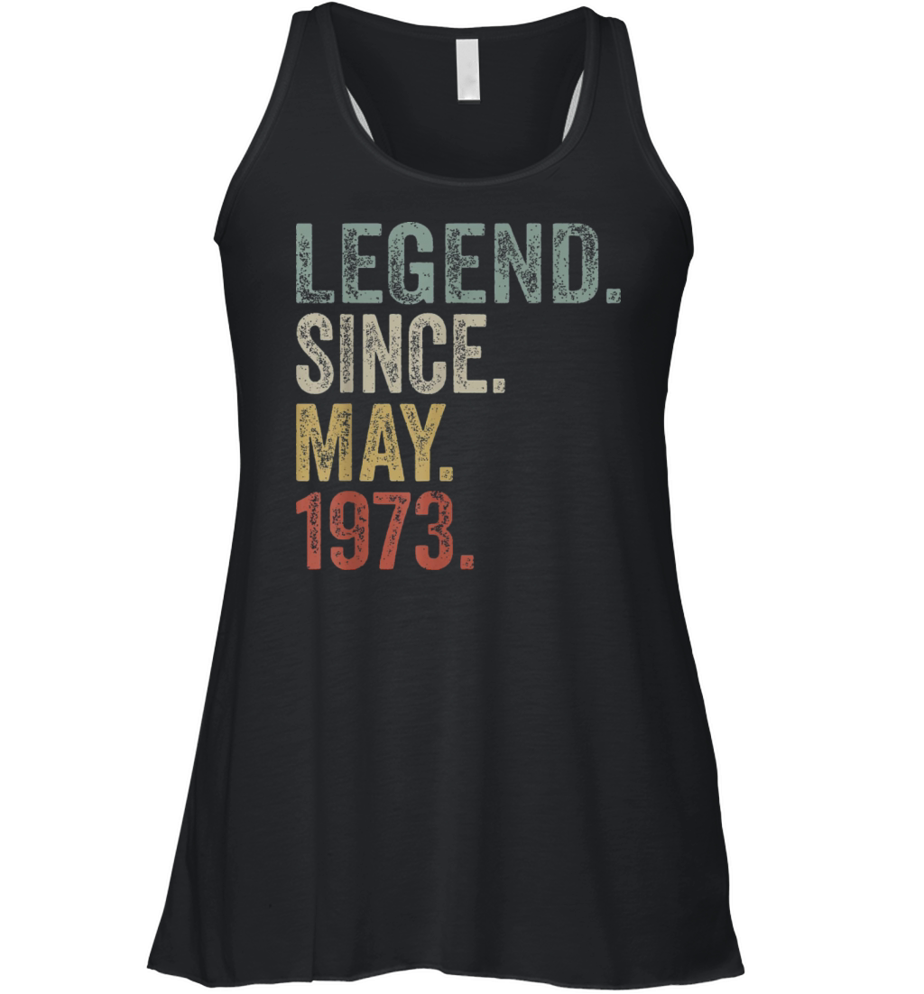 Funny 50 Years Old May 1973 Vintage Retro 50th Women's Flowy Tank Top
