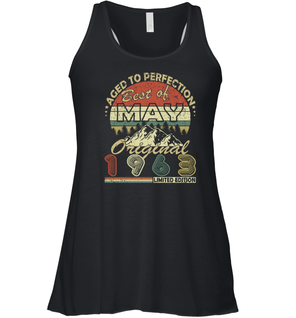 Vintage born May 1963 Birthday May 1963 Women's Flowy Tank Top