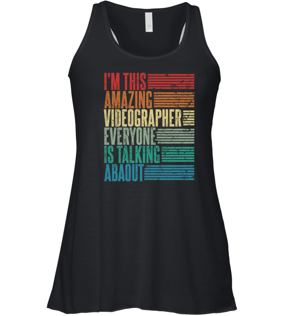 Vintage Videographer Profession Gift Retro Women's Flowy Tank Top