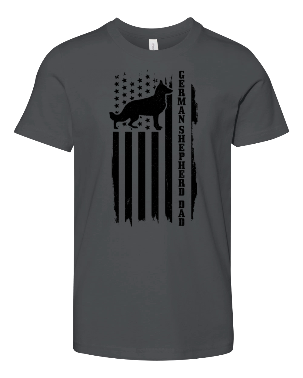 German Shepherd Dad Vintage American Flag Patrioti Youth Unisex Jersey Tee
