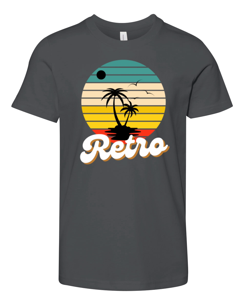 Retro vintage shirt with beach and sun tshirts Youth Unisex Jersey Tee