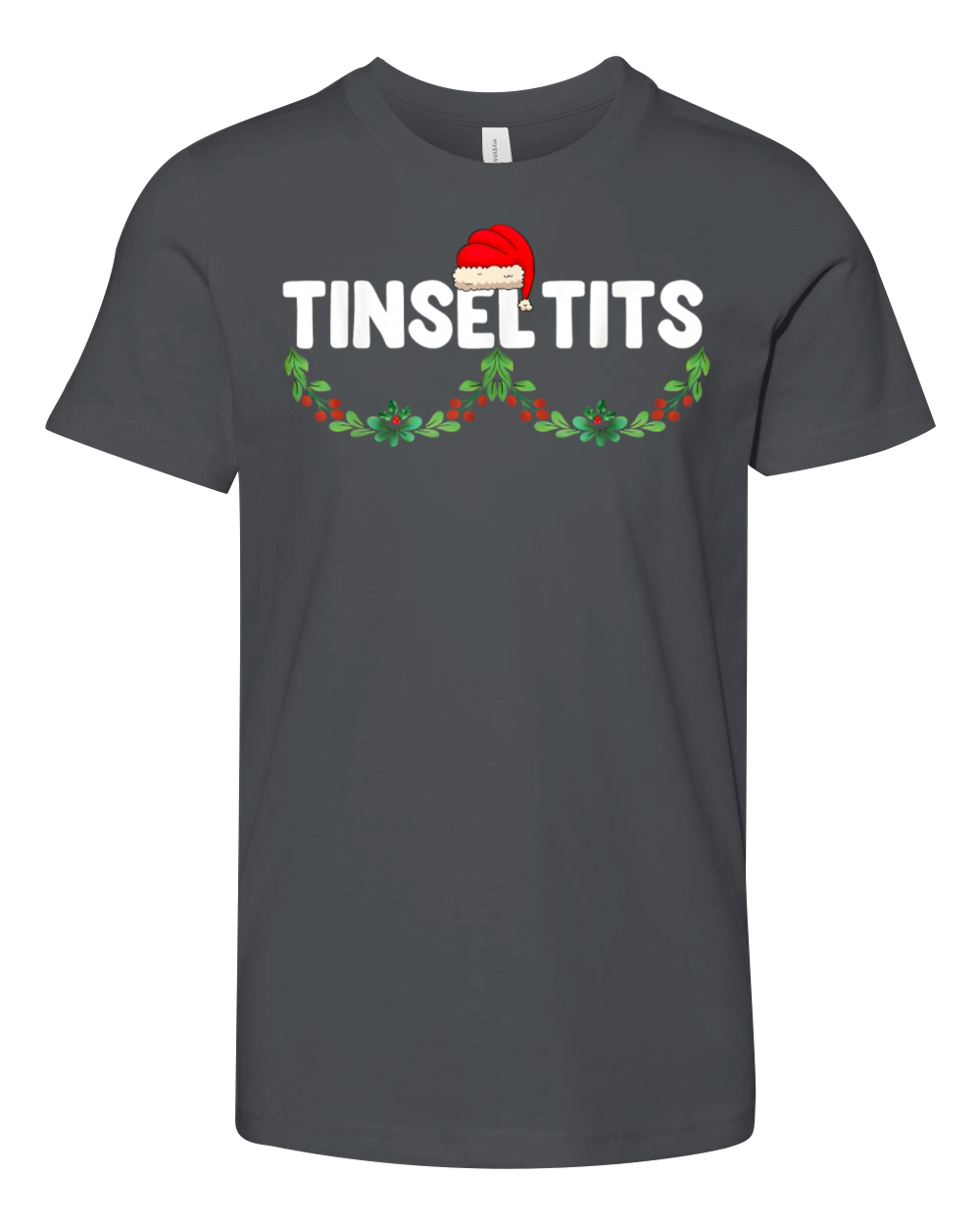 Tinsel Tits Funny Couple Christmas Jingle Balls Youth Unisex Jersey Tee
