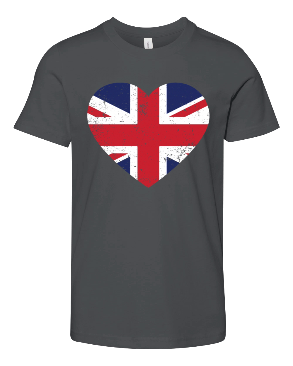 UK Flag Shirt Heart - Brittish Shirt Youth Unisex Jersey Tee