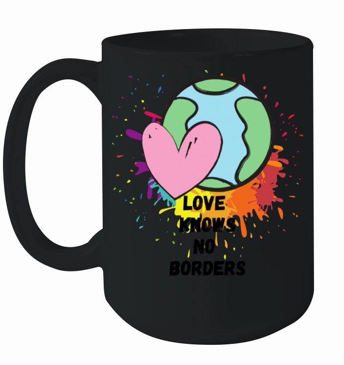 Love Knows No Borders Rainbow World Globe Design Ceramic Mug