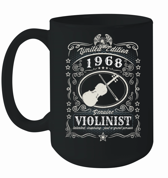 Vintage 1968 Violinist Birthday Gift Violin Player Ceramic Mug