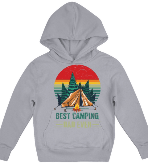 Best Camping Dad Ever Father s Day Vintage Sunset Kids Hoodie