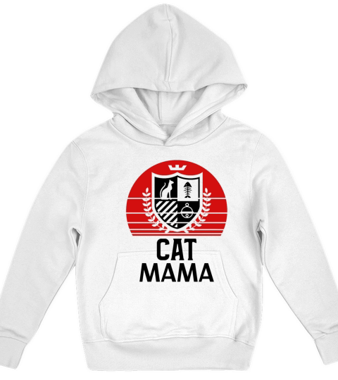 Distressed Cat Mama Vintage Eighties Style Retro Kids Hoodie