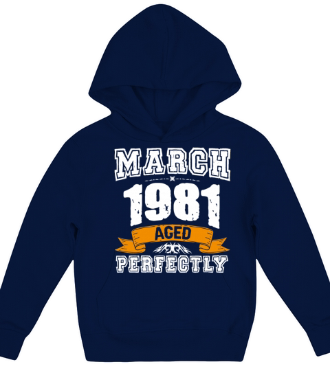 March 1981 Vintage Birthday Present Kids Hoodie