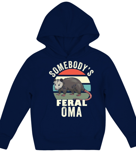 Somebodys Feral Oma German Grandmother Retro Kids Hoodie