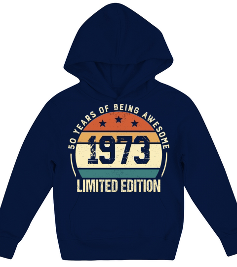 Vintage 50 Year Old Birthday Gifts 1973 Retro 50th Kids Hoodie