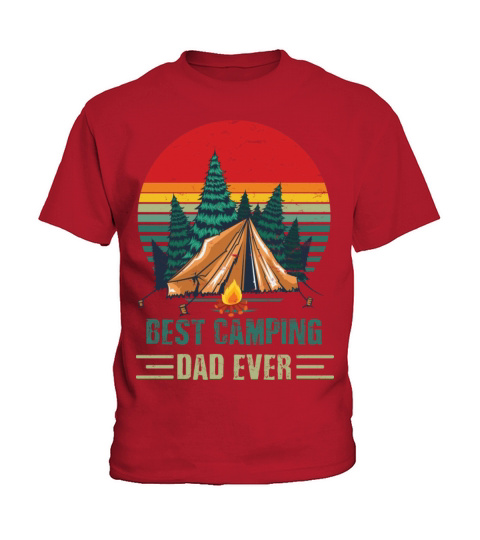 Best Camping Dad Ever Father s Day Vintage Sunset Kids T-Shirt
