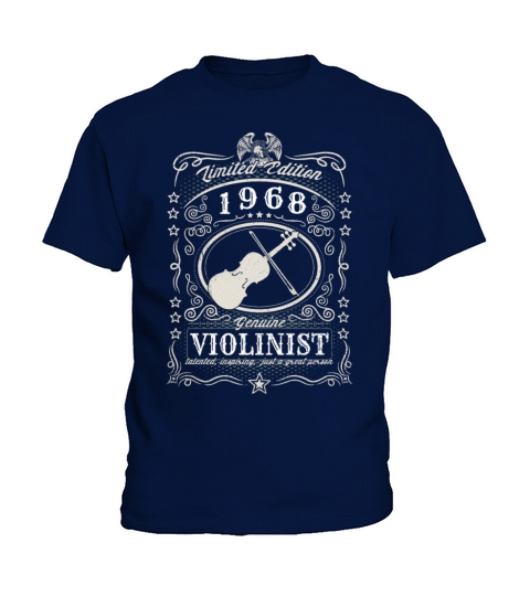 Vintage 1968 Violinist Birthday Gift Violin Player Kids T-Shirt