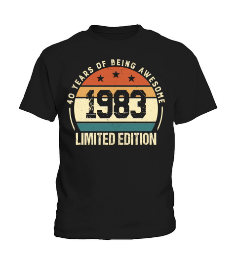 Vintage 40 Year Old Birthday Gifts 1983 Retro 40th Kids T-Shirt