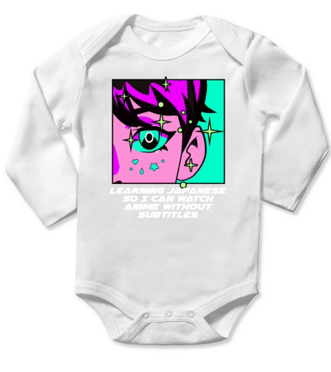 Learning Japanese So Can Watch Anime Without Subti Long Sleeve Baby One-Piece