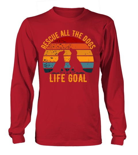 Rescue Dog Day Vintage Retro Long sleeved Unisex