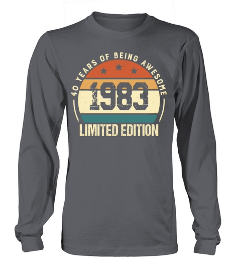 Vintage 40 Year Old Birthday Gifts 1983 Retro 40th Long sleeved Unisex