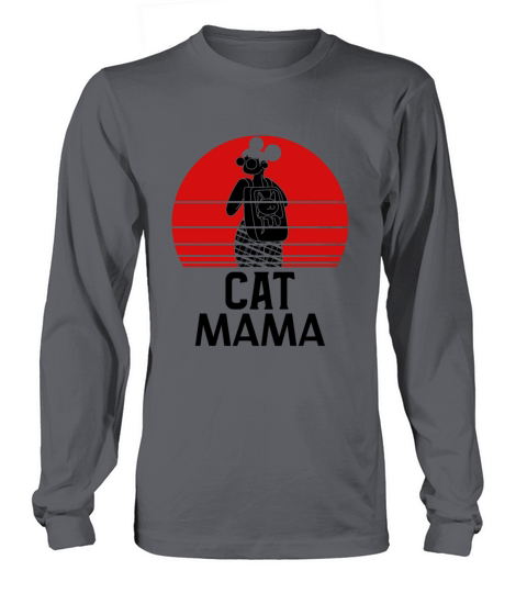 Vintage Cat Lover Shirt Retro Sunset Cat Mom Tee Long sleeved Unisex