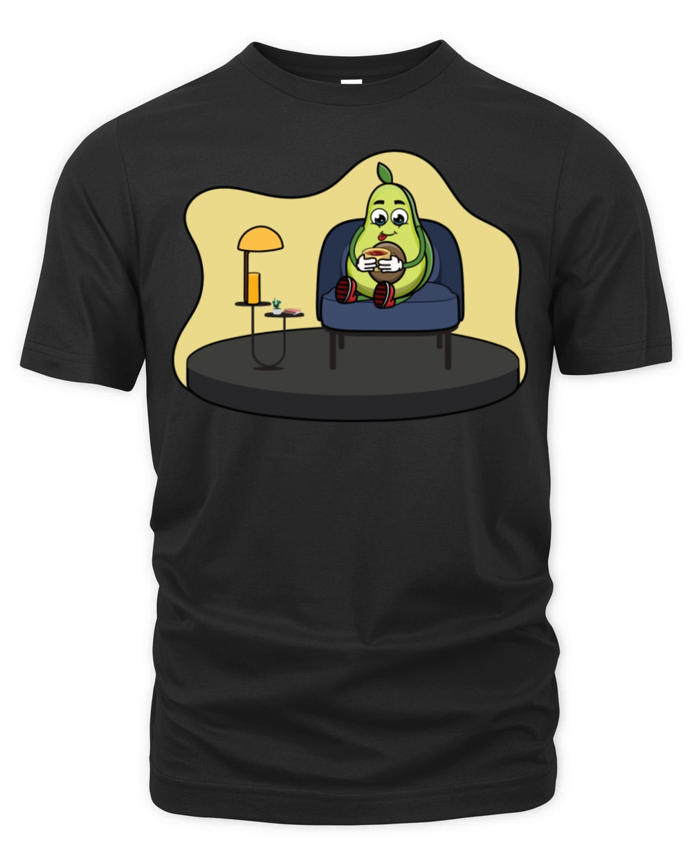 Cute Avocado Drinking A Cup Of Coffee Organic Unisex T-shirt