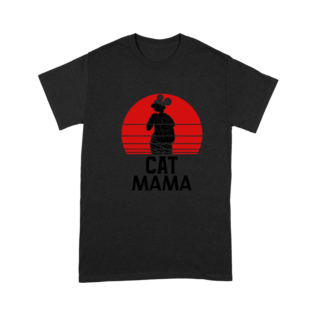 Vintage Cat Lover Shirt Retro Sunset Cat Mom Tee Premium T-shirt