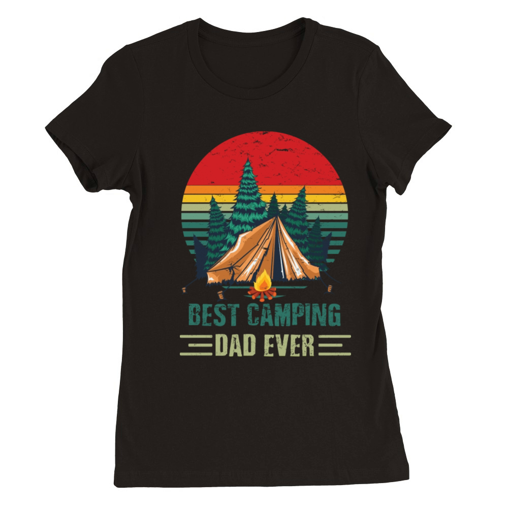Best Camping Dad Ever Father s Day Vintage Sunset Premium Womens Crewneck T-shirt
