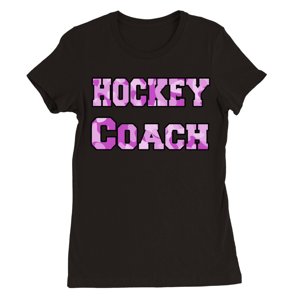 Hockey Coach purple camo Premium Womens Crewneck T-shirt