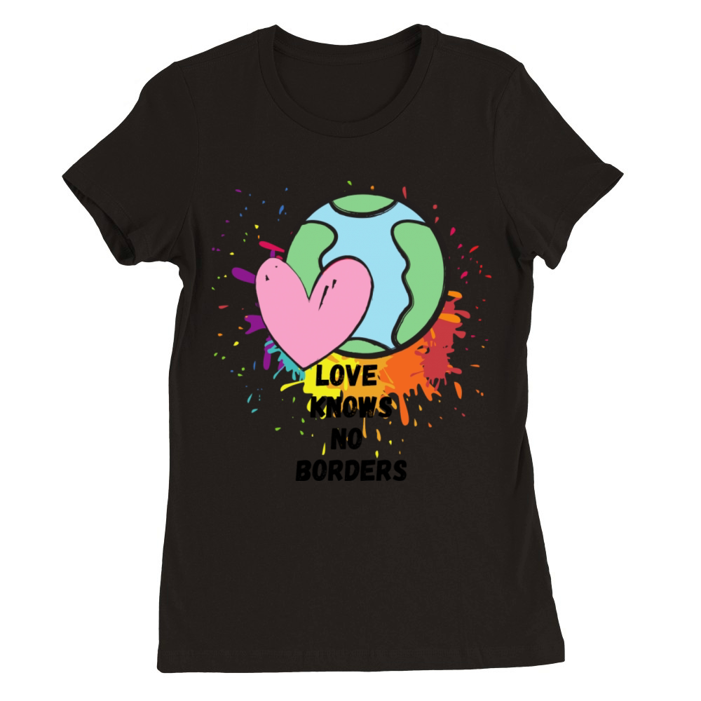 Love Knows No Borders Rainbow World Globe Design Premium Womens Crewneck T-shirt