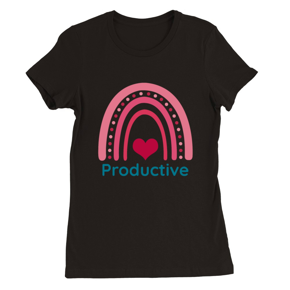 Productive Viva Magenta Boho Rainbow Premium Womens Crewneck T-shirt