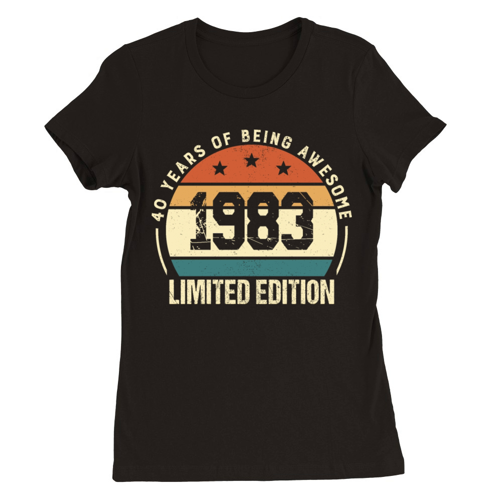 Vintage 40 Year Old Birthday Gifts 1983 Retro 40th Premium Womens Crewneck T-shirt